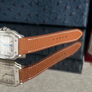 Custom Tan Leather Strap for Cartier Medium quick release